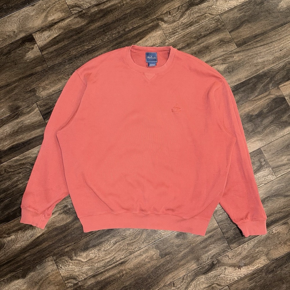 Faconnable Men's Large Crewneck Pullover Sweater Long Sleeve Coral Vintage Knit